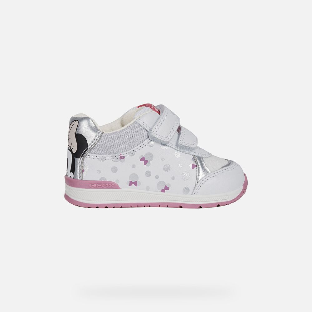 Tenis Geox Bebe Branco/Prateadas - Rishon Girl - HAOTW4972